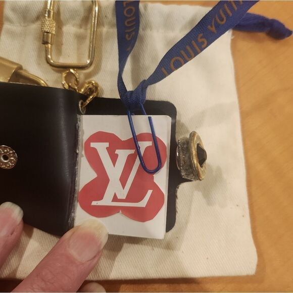 Louis Vuitton Upcycled Lock & Miniature Leopard Fur Book Bag Charm - Picture 7 of 8